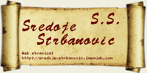 Sredoje Štrbanović vizit kartica